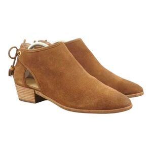 Michael Kors Jennings Chestnut Suede Tassel Cowgirl Booties Size 7